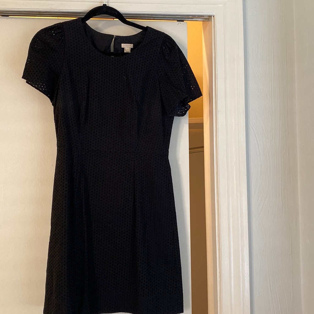 Jcrew - good condition black eyelet dress